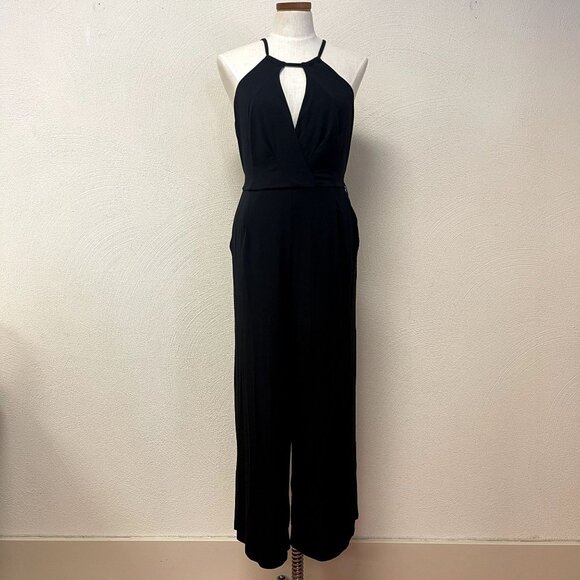 Anthropologie Maeve Black Romper With Adjustable Neckline sz Small - Picture 1 of 7